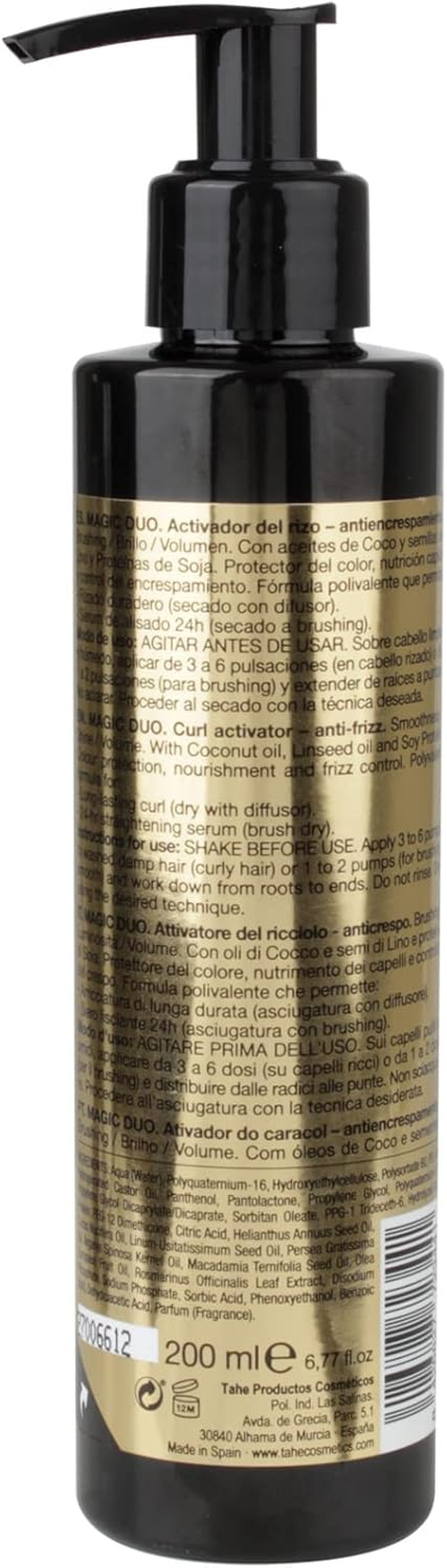 Tahe Duo Magic Curl Activator - Anti-Frizz Cream, 200 Ml