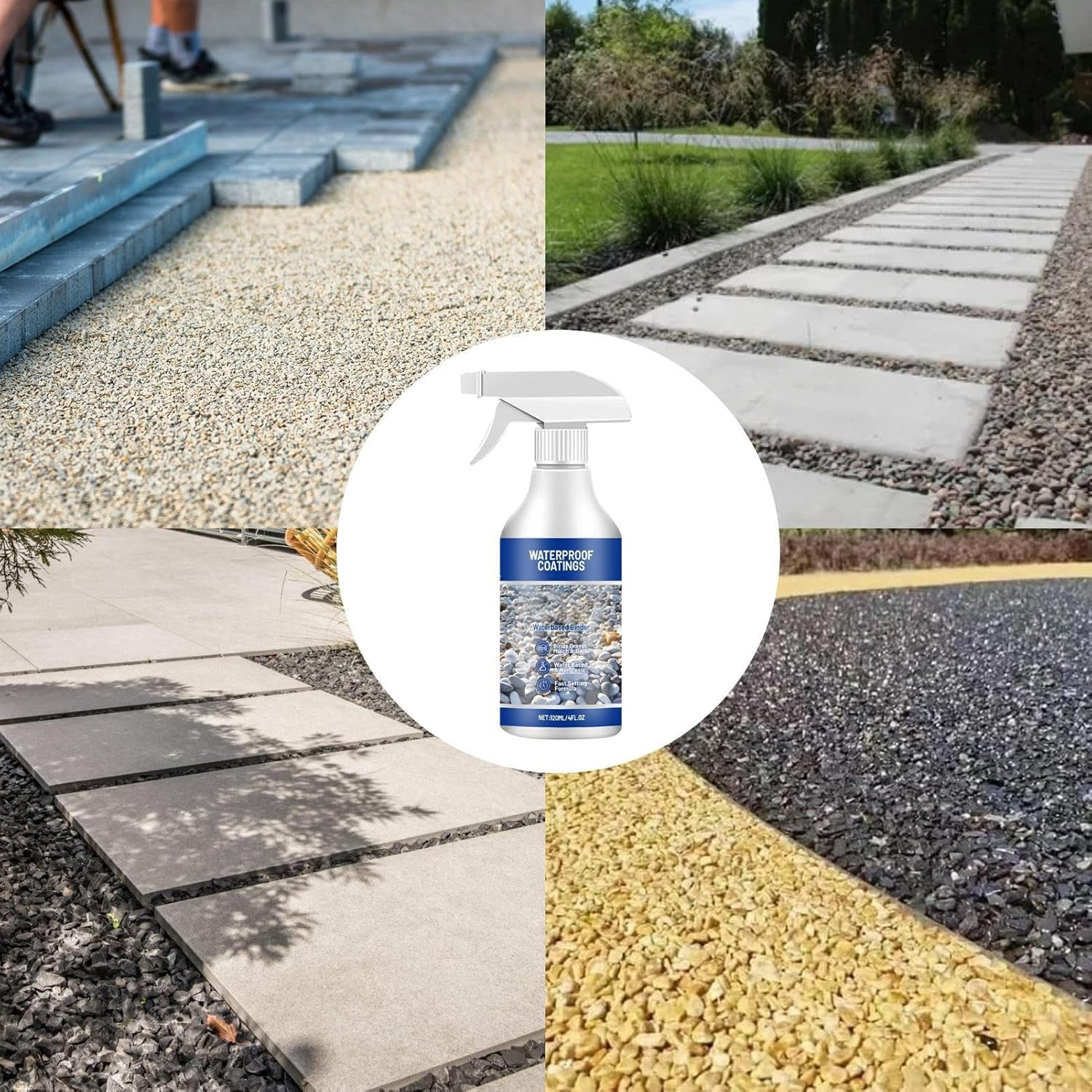 Gupcaqosjw Gravel Glue for Landscaping - Landscape Rock Glue | Sealer Spray Stabilizer Waterproof Fast Drying 120Ml for Outdoor Driveway Playground image number 1