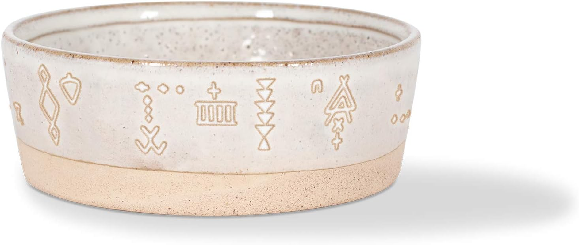 Fringe Studio Stoneware Pet Bowl, Medium, Ribbed White (501005)