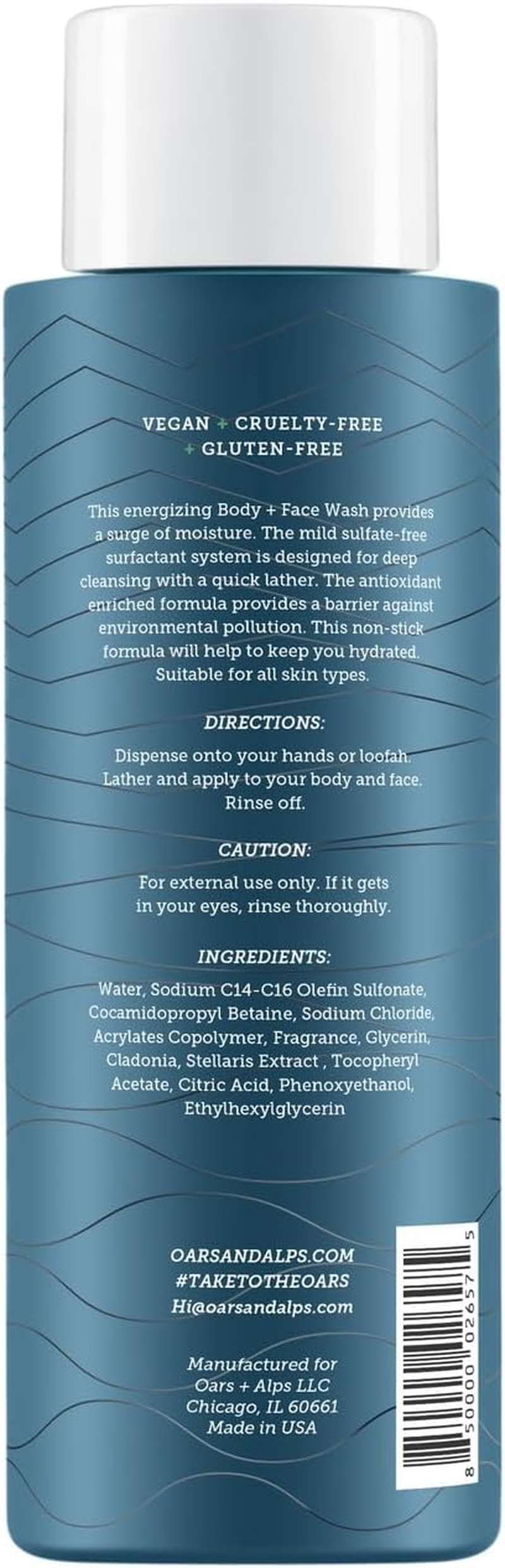 Oars + Alps Men'S Sulfate Free Hair Shampoo, Conditioner, and Body Wash Kit, Moisturizing Skin Care Infused with Witch Hazel and Tea Tree Oil, Alpine Tea Tree Scent image number 6