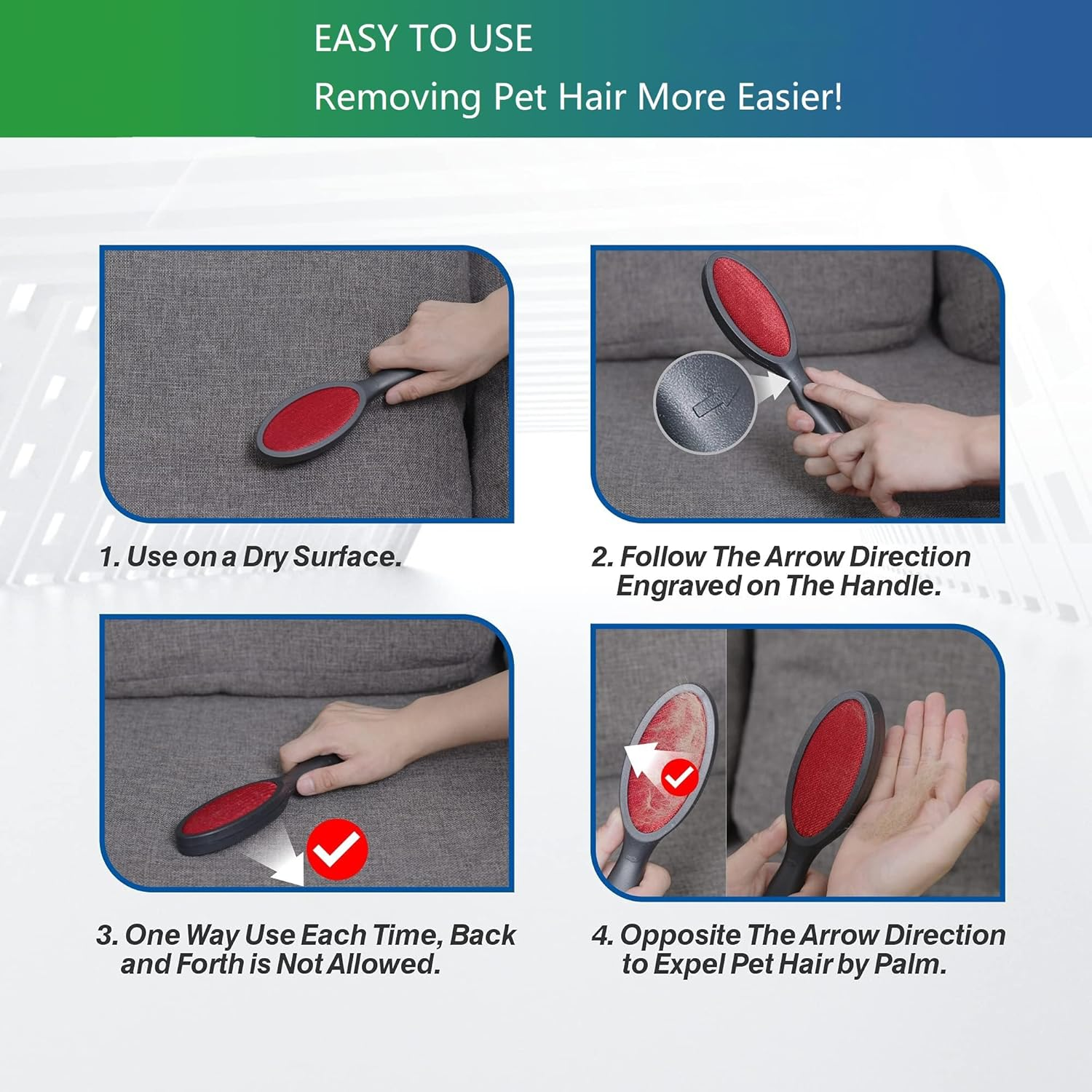 Lint Brush, Lint & Pet Hair Remover, Clothes Brush. Magic Brush for Cleaning Carpets and Sheets. 2 - Sided and Reusable. No Need for Lint Roller Refills. image number 5