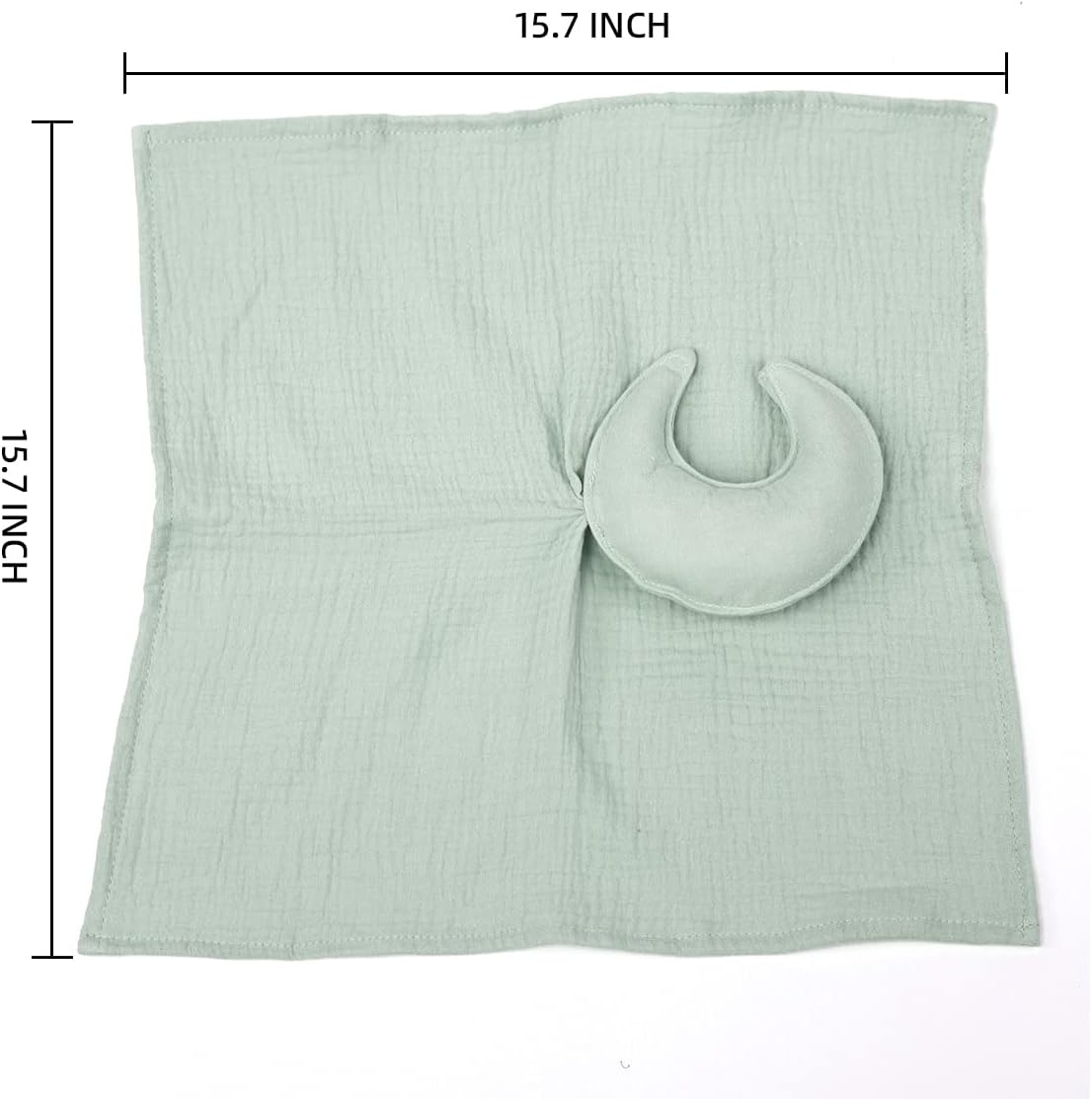 Stars and Moon Soft Security Blanket Lovey Gifts for Newborn Boys and Girls Muslin Swaddle (Bean Green)