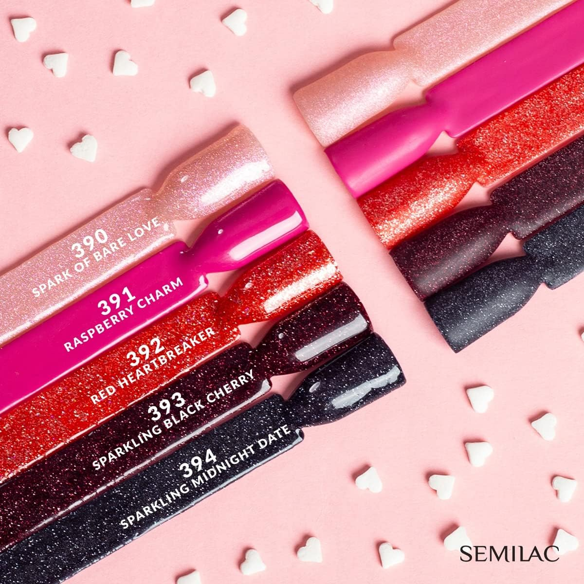 Semilac UV Nail Polish Pink 390 Spark of Bare Love 7 Ml Colour Varnish for Colour-Intensive Fingernails Economical and Durable Nail Polish image number 7