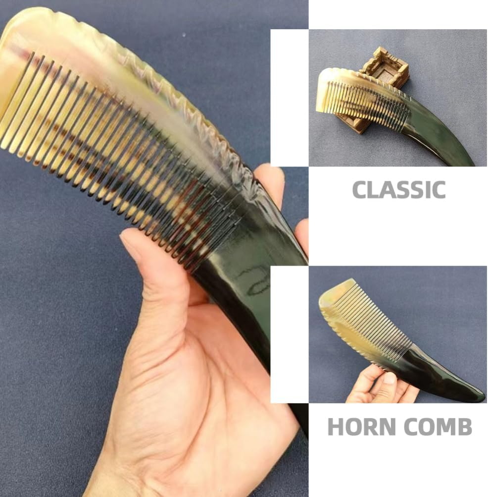 Healvian Oxhorn Comb for Women, Detangling Comb for Thick Scalpic Massage and Elegant Design, Trendy Accessory for All Types