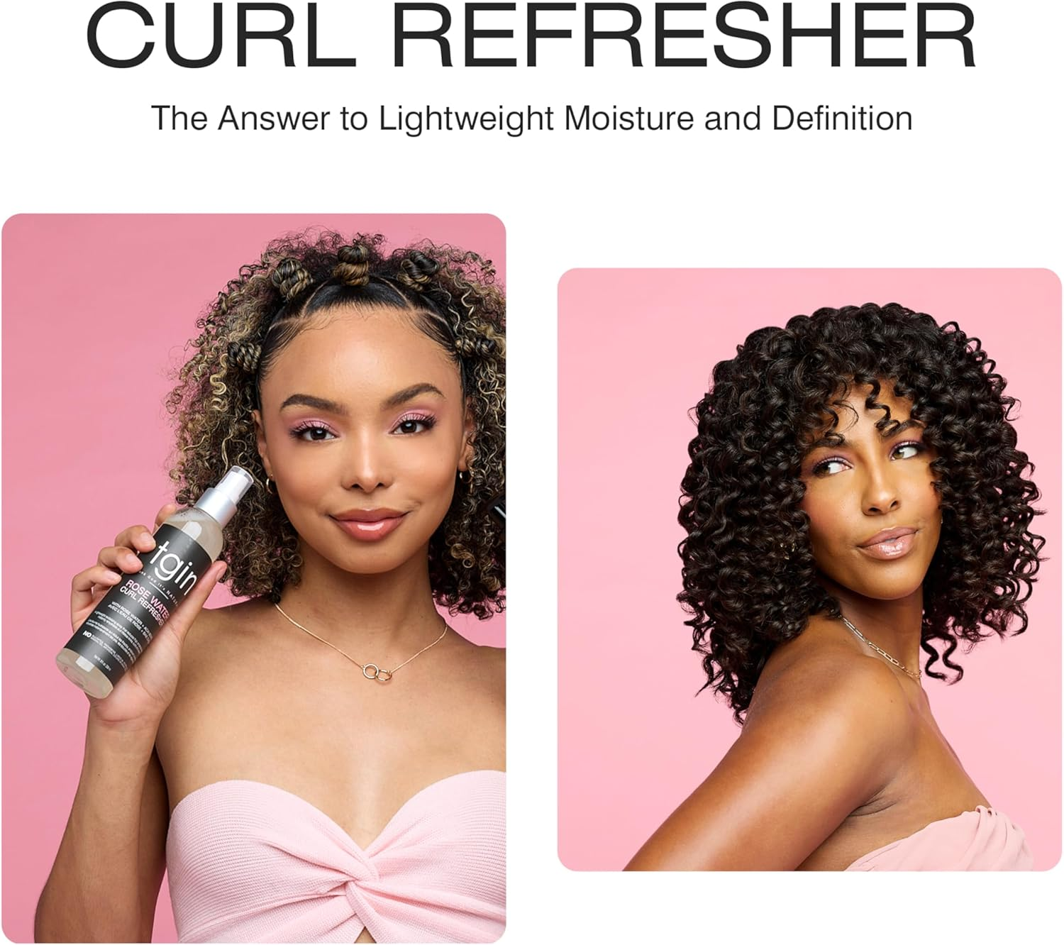 Tgin Rose Water Curl Refresher for Natural Hair - Dry Hair - Curly Hair - 8 Oz
