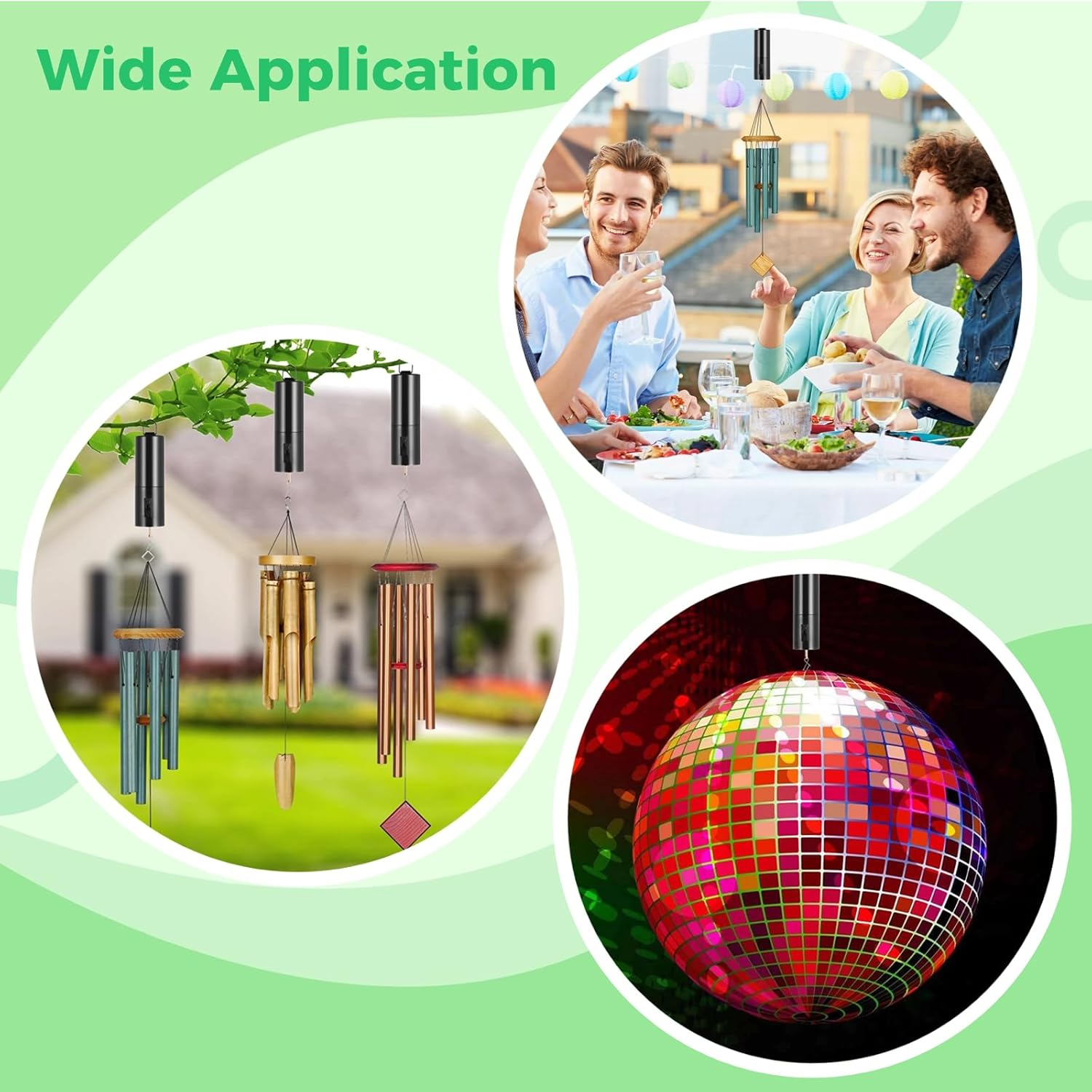 6 PCS Christmas Ornament Spinner Motors, Battery Operated Wind Spinner Motors, Disco Ball Motors, Hanging Rotating Motors for Halloween Christmas Decoration image number 5