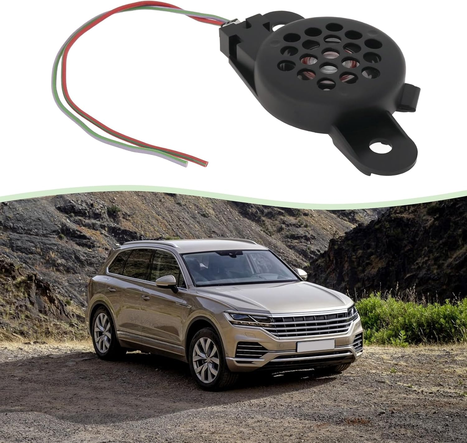 VGOL 1Pc Car PDC Parking Warning Buzzer Speaker Reversing Alarm 8E0919279 5Q0919279 Compatible with Audi Compatible with Volkswagen with Wire Black image number 1