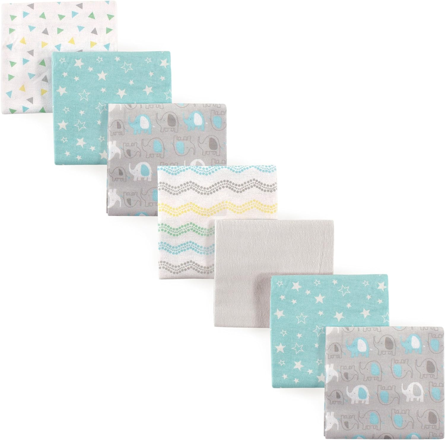 Luvable Friends Unisex Baby Cotton Flannel Receiving Blankets, Birdies 7-Pack, One Size