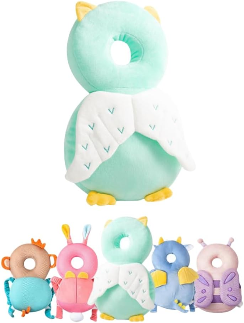 Toddler Baby Protection Backpack, Toddlers Head Safety Pad Cushion, Adjustable Toddlers Head Safety Pad Cushion Backpack (Blue-Owl)