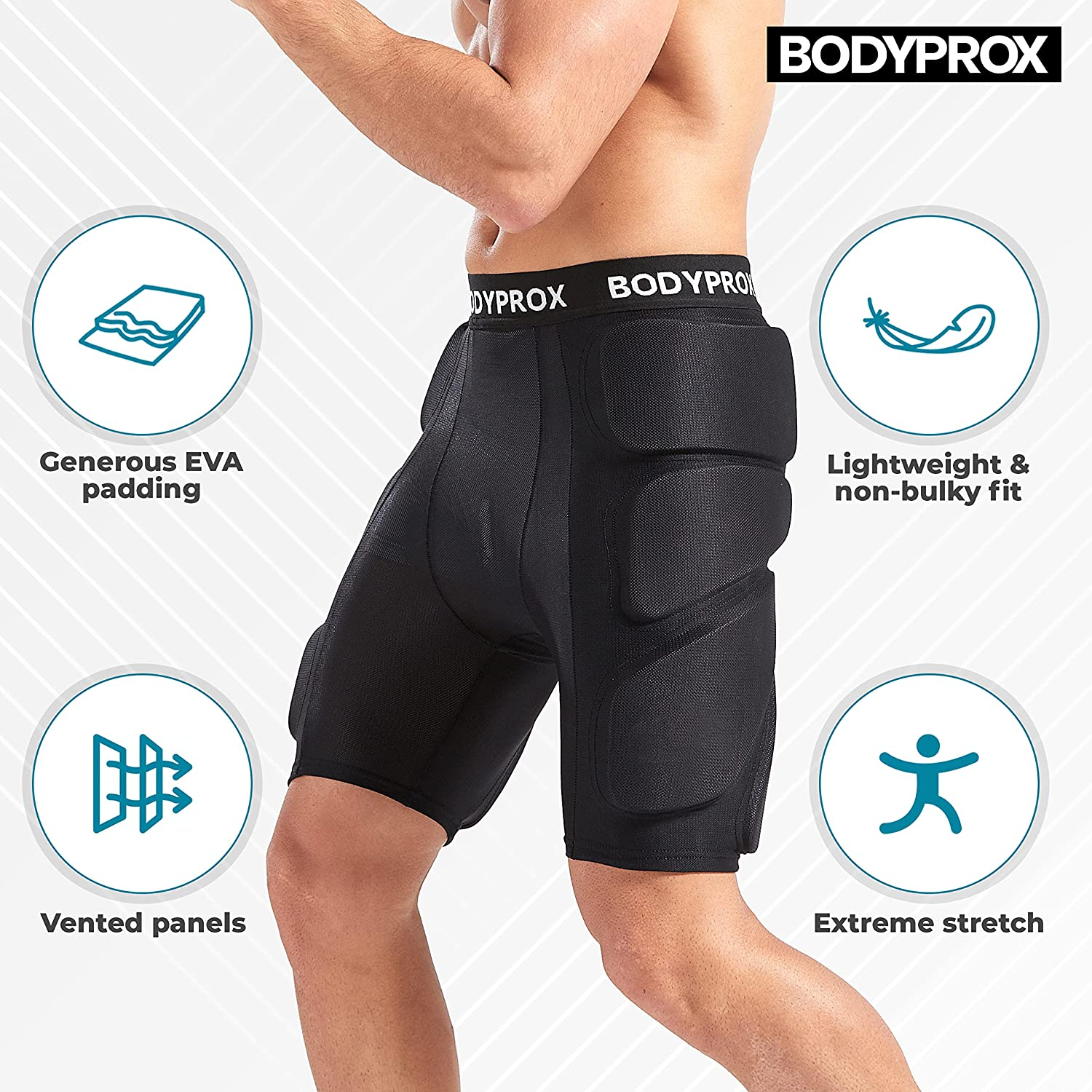 Bodyprox Protective Padded Shorts for Snowboard,Skate and Ski,3D Protection for Hip,Butt and Tailbone image number 5