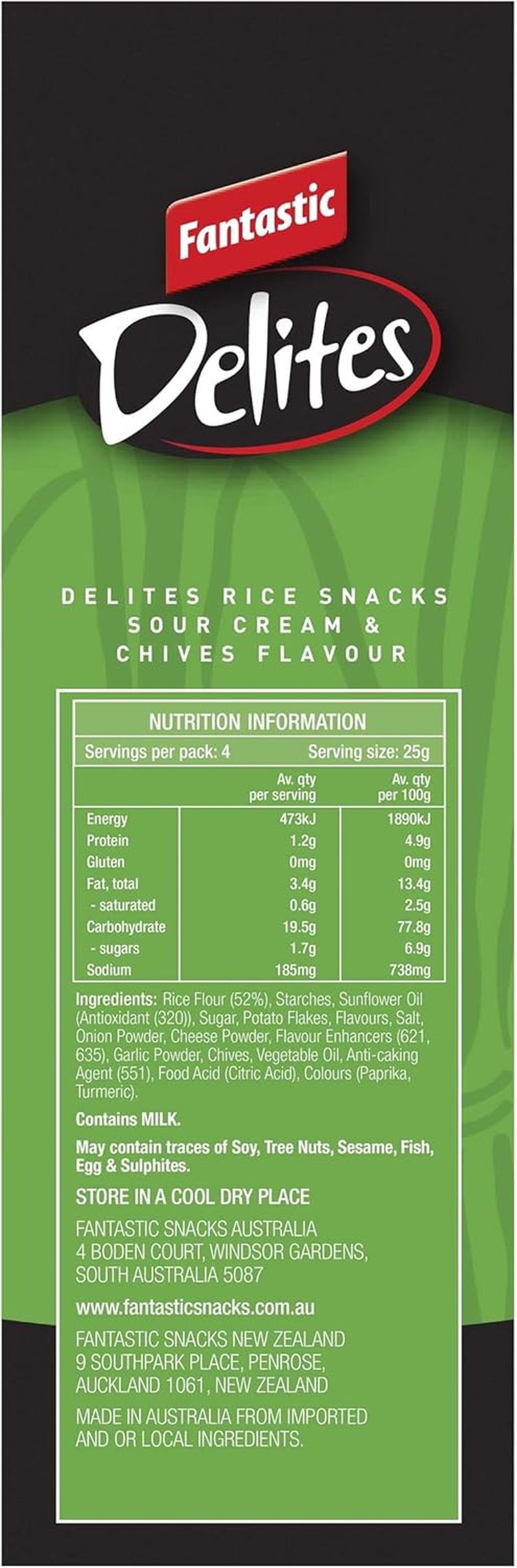 Fantastic Delites Sour Cream and Chives, 100G image number 1