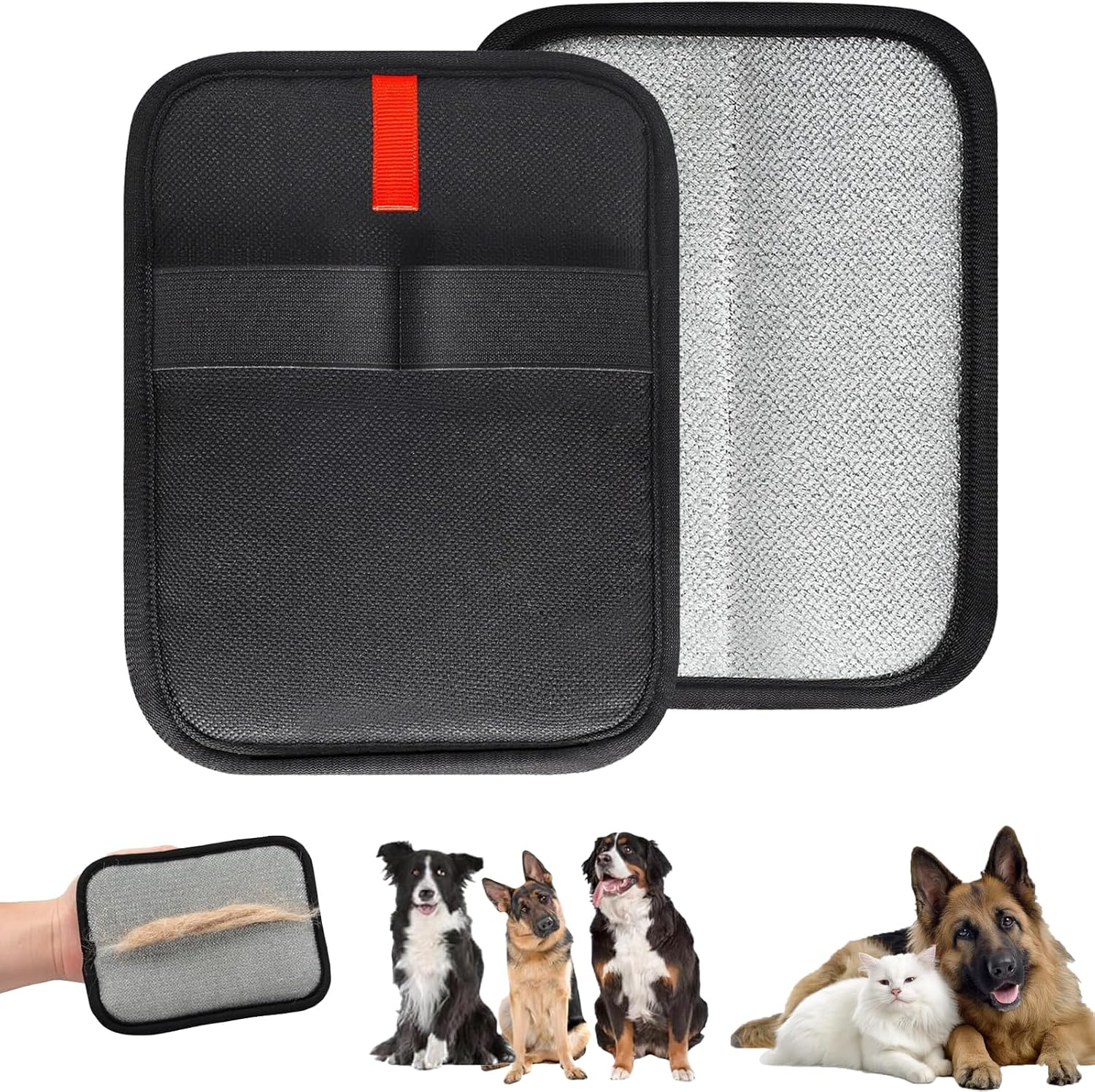 2 PCS Pet Hair Remover Glove, Magic Brush Pet Hair Remover, Reusable Fur Catch Glove for Cat and Dog Hair Removal, Soft Grooming Brush for Furniture, Car Seat, Carpet, 17.5Cm X 13Cm image number 2