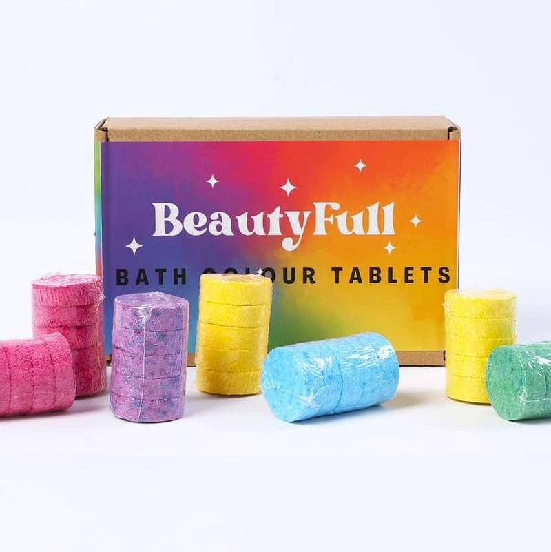 50 Bath Colour Drops with 5 Colours for Baby Bath - Safe, Non Toxic and Great Fun for Kids Bath, Fragrance Free and Stainless Baby Bath Products, No Bright Colours and No Stains Left on the Baby Bath Tub image number 1