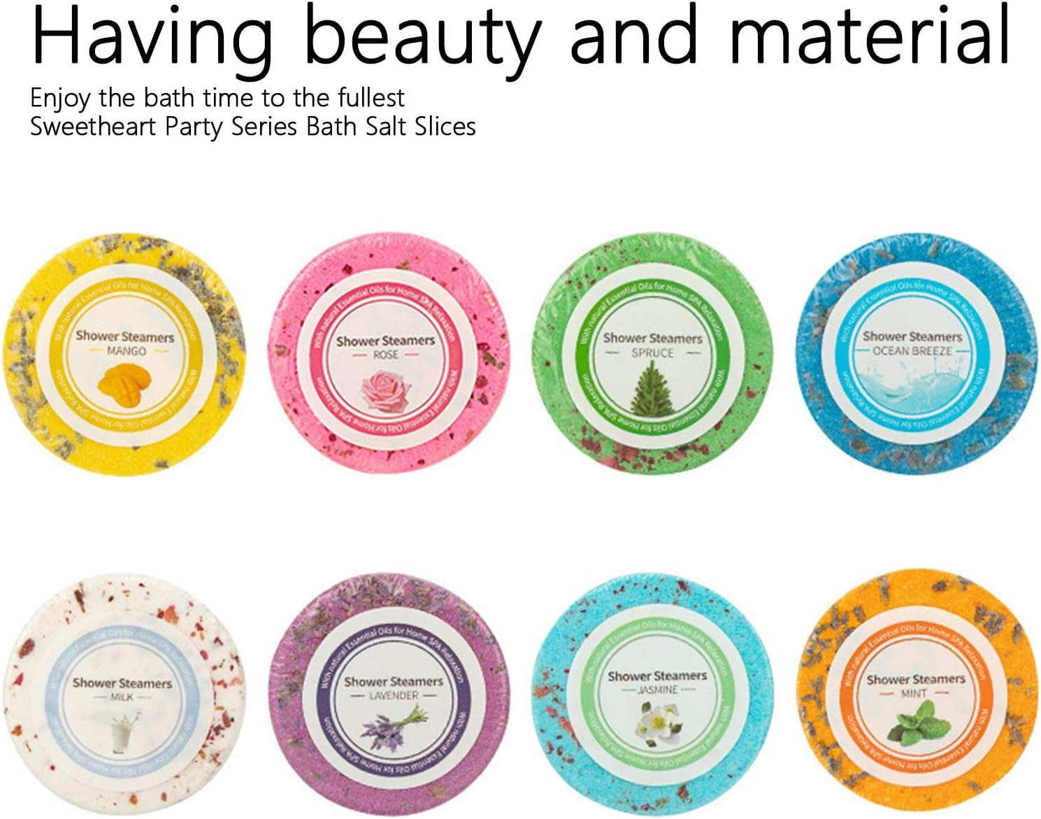 Shower Tablets, Natural Bath Bombs Steamers - Scented Aromatherapy Shower Bath Bombs, Slimming Foot Soak, Body Restore Shower Steamers for Stress Relief Pochy image number 2