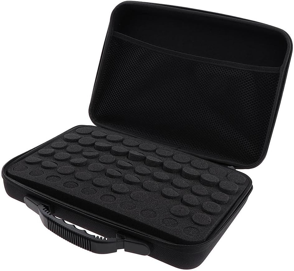 Segolike 60 Bottle Storage Container Makeup Bag Essential Oil Carry Case Holder Box - Black image number 5
