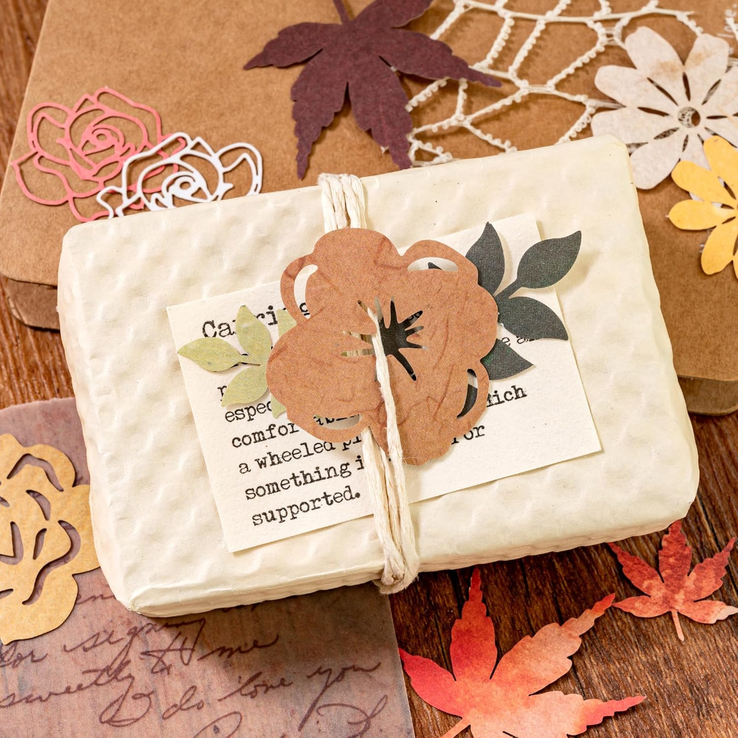 6 Packs Scrapbook Paper Cutouts Colorful Decoupage Paper Die-Cut Flower Petals, Leaf, Butterfly & Maple Shapes for Card Making, Journaling, Planner Gift Wrapping Collaging Crafting (Lila) image number 2