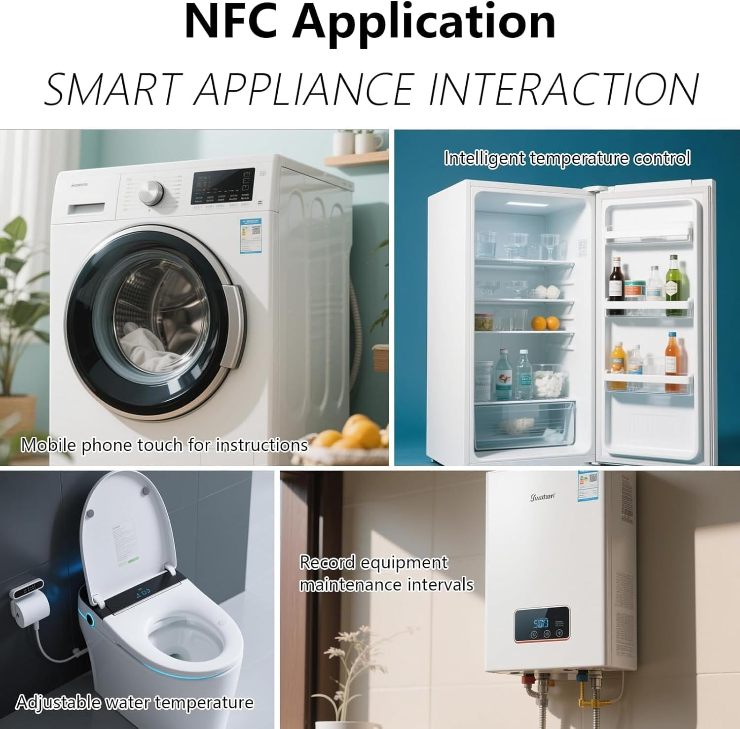 50 PCS NFC Tags Sticker, Original NTAG213 Chip NFC Stickers Adhesive Labels Clear RFID Tags Rewritable 144 Bytes Memory Work with All Nfc-Enabled Smartphones and Devices image number 1