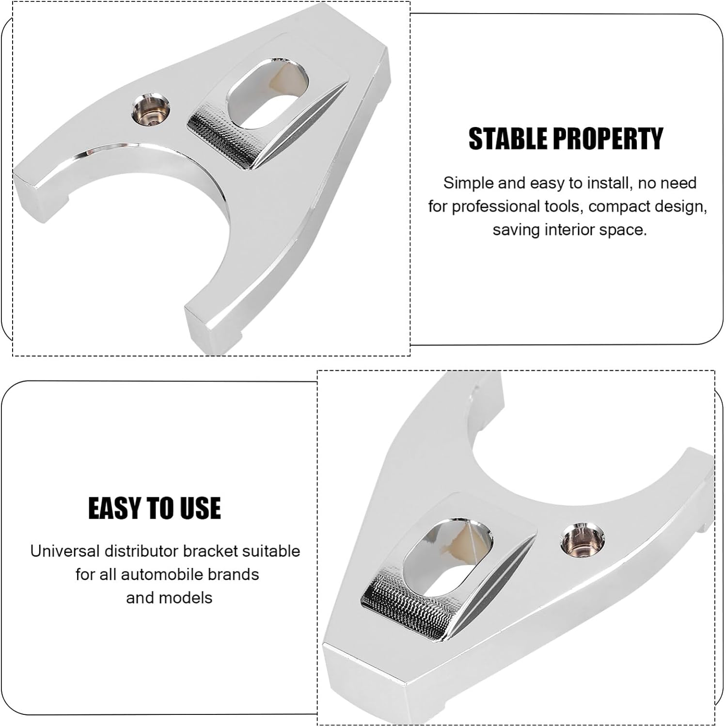 Gatuida Aluminum Distributor Clamp Sturdy Hold-Down Bracket for Various Car Models Easy Installation Fixed Screws Construction for Enhanced Performance image number 3