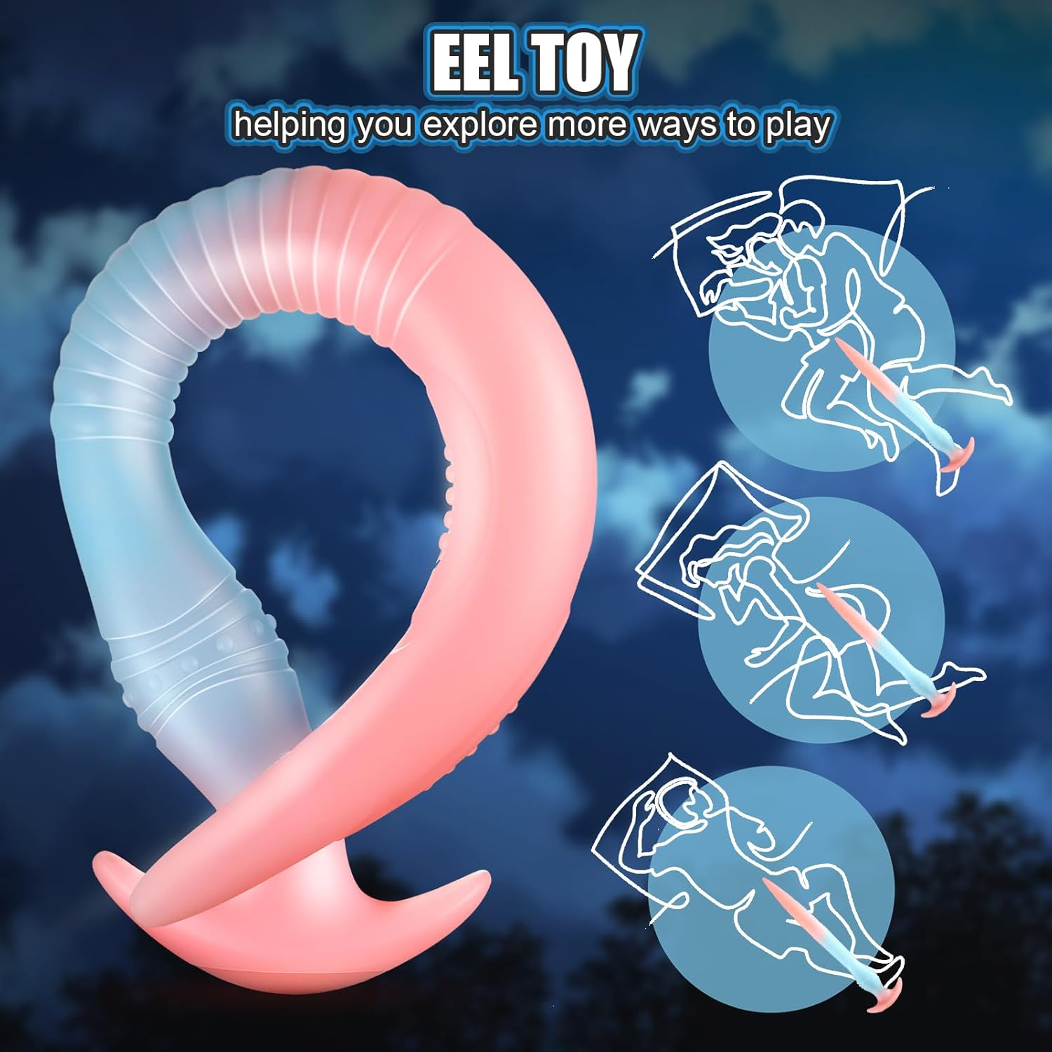 22.8IN Extra Large Silicone EEL Toy Extra Long Butt Plug Dildo for Deep Pleasure Soft and Flexible Plug for Prostate Massage and G-Spot Stimulation for Both Men and Women image number 2