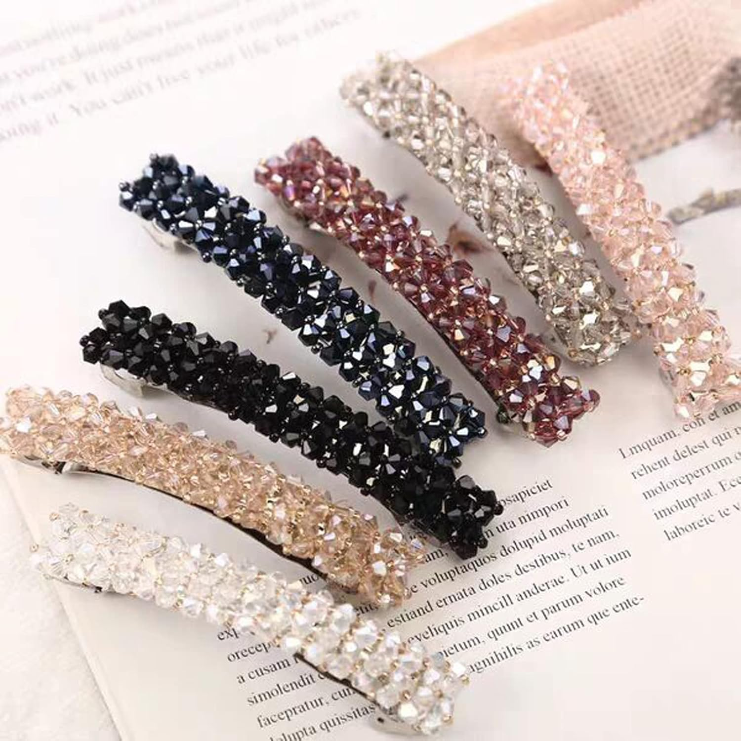 Jakeni Elegant Hair Clips Fashion Hair Barrettes for Women and Girls, Sparkly Glitter Rhinestones Flowers Hairpin French Style Hairclips Vintage Hair Accessoires for Women image number 3
