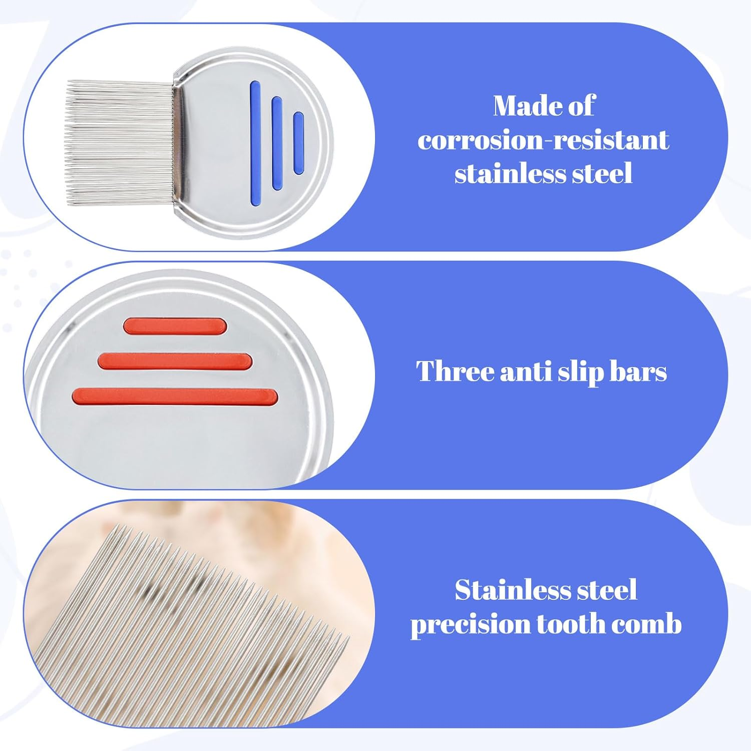 2 PCS Lice Comb, Head Lice Treatment, Nit Comb to Effectively Get Rid of Hair Lice and Nits, Professional Stainless Steel Head Lice Comb, Quick Results Dandruff Comb Suitable for All Hair Types