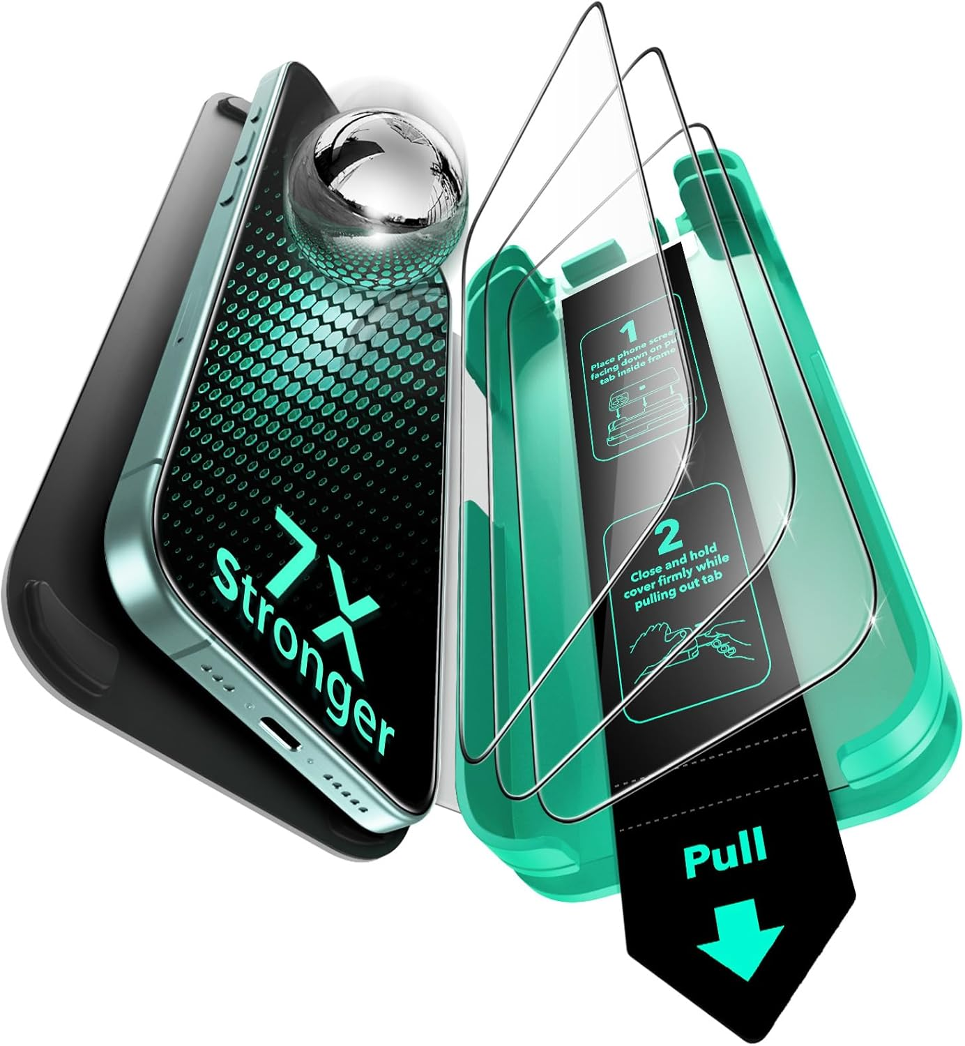 ESR 3 Pack for Iphone 17 Pro Max Screen Protectors 9H+ Tempered Glass, Military-Grade Shatterproof, with AR Anti-Reflective Technology, Armorite Ultra-Tough Tempered Glass with Ultra Fit Tray