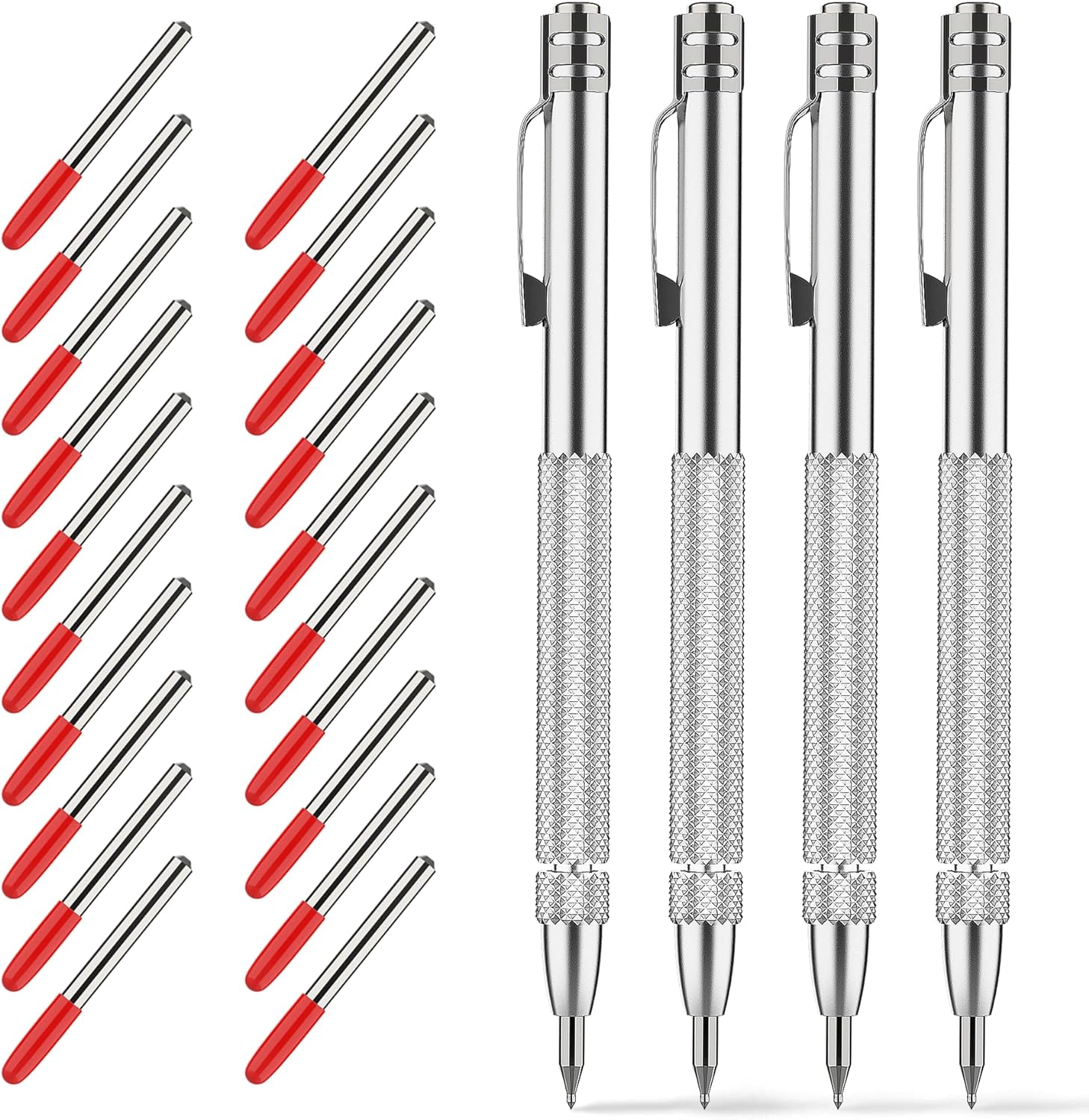 2 Pack Tungsten Carbide Scriber Tool Set with Magnet - Professional Metal Engraving Pen, Extra 10 Carbide Replacement Tips - Ultimate Scribing Tools for Glass/Ceramics/Sheet Metal Marking