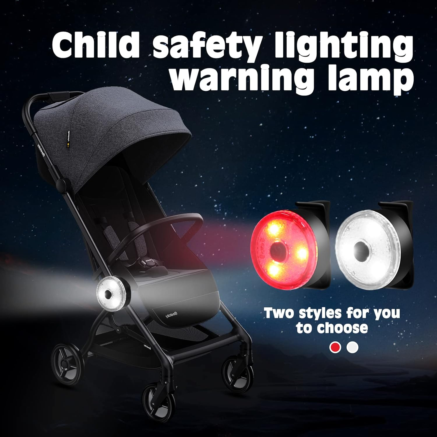 Pack of 2 Pushchair Lights, Aicharynic LED Pram Lights with 3 Light Effects, LED Reflectors for Pushchairs, USB Rechargeable, Waterproof, Flashing Light for All Prams, Pushchairs Accessories