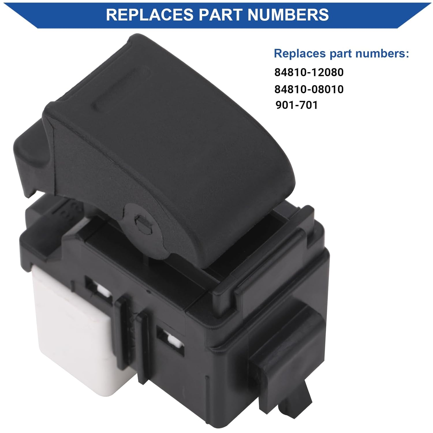 Obaee Power Window Switch Button Front Rear Passenger Side Compatible with Toyota Tundra Sienna Solara Matrix Corolla 4Runner RAV4 Tacoma 1993-2011, Scion Xa Xb Tc, Geo Prizm Replace OE 84810-12080 image number 2