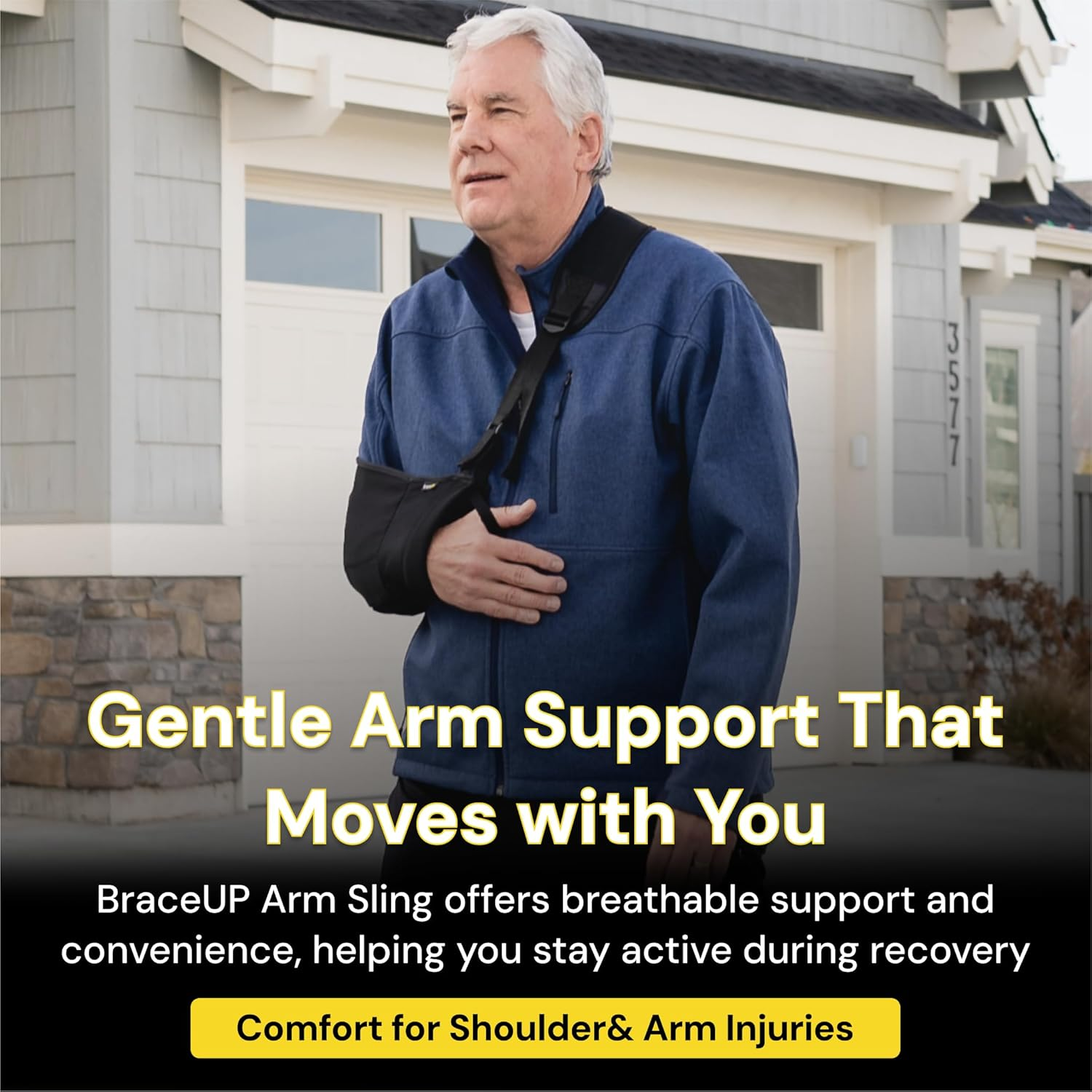 Braceup Arm Sling Adjustable Arm Support for Broken Fractured Arm and Elbow