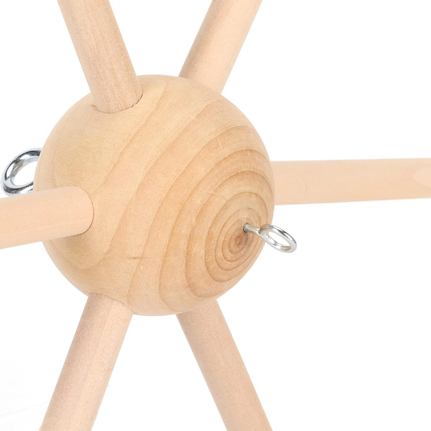 Wooden Mobile Frame Kit DIY Baby,Wooden Frame Baby Crib Hanger Spherical Six Legs Mobile Hanger for Wind Bed Toy Decoration image number 4