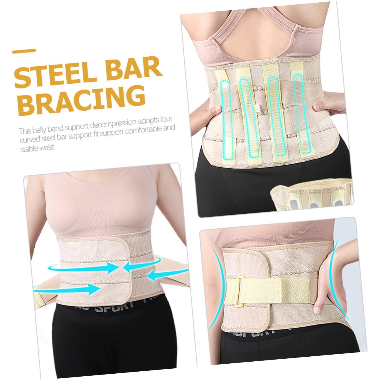 Postpartum Waist Trainer Maternity Belly Band with Steel Boning Breathable Cotton Abdominal Wrap for C-Section Waist Slimming Girdle for Women after Pregnancy