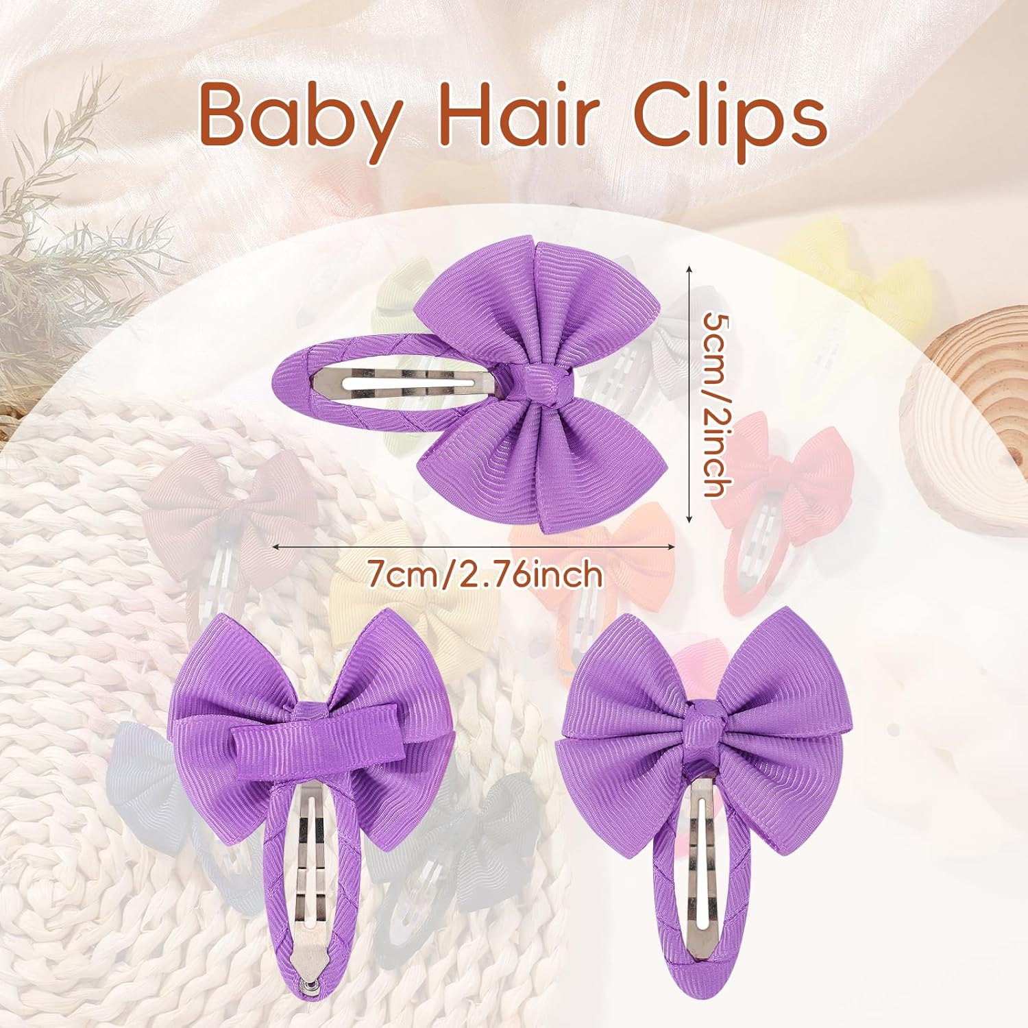 Choicbaby Pack of 40 Hair Clips Girls, 2 Inch Hair Clip Bow Hair Clips Children Girls Hair Accessories for Baby Girls Toddlers image number 4