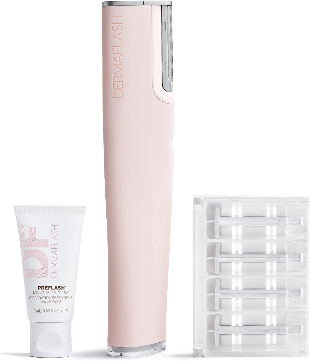 DERMAFLASH LUXE Dermaplaning Device with PREFLASAH Cleanser & POSTFLASH Moisturizer Set image number 4