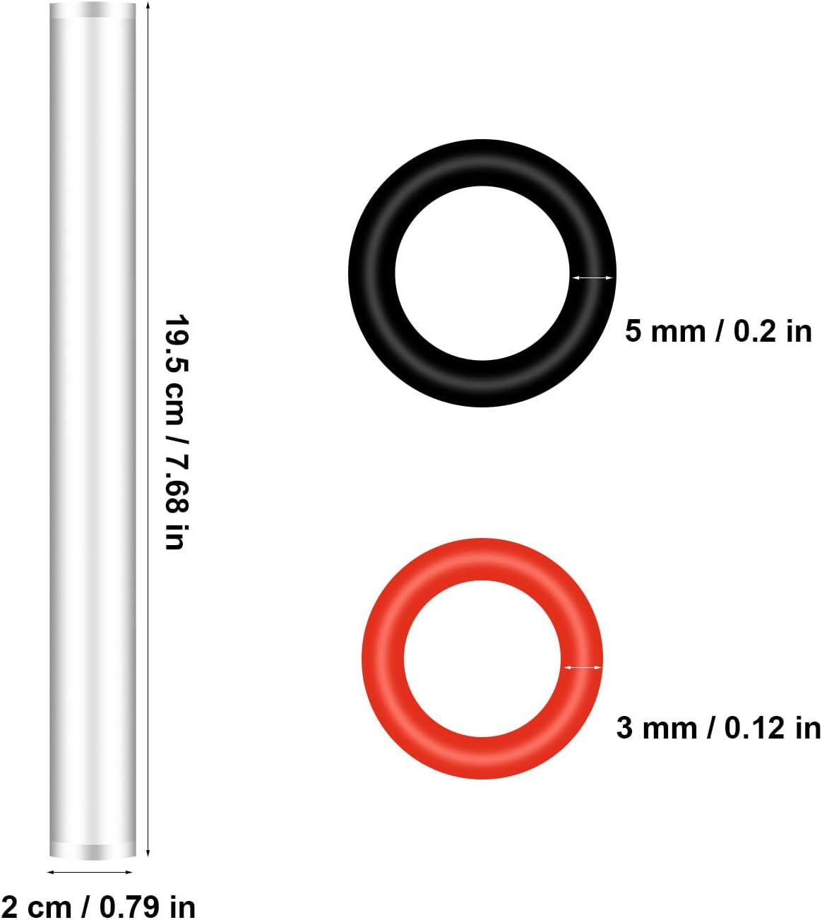 Polymer Clay Roller Tool, Clay Roller Pin Acrylic Roller for Polymer Clay Clear Acrylic Clay Roller with Thickness Rings Polymer Clay Tools for Clay Art Crafts DIY image number 5