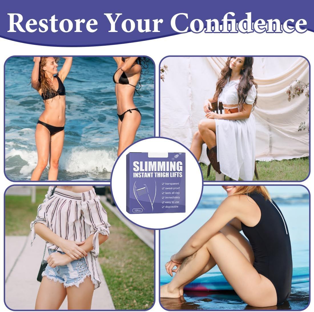 Pack of 20 Cellulite Patches Instant Thigh Lifting Body Tape Transparent Adhesive Strips Thigh Tightening up Tape Skin Thigh Lift Tape, Stretch Instant Cellulite Saggy Skin image number 3