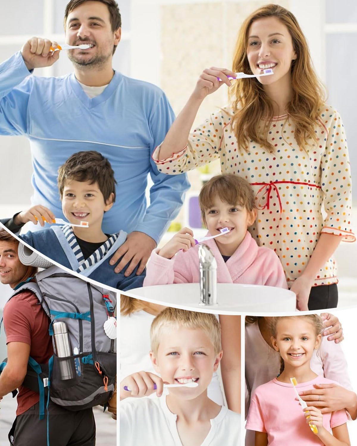 Pack of 4 Travel Toothbrushes, Foldable, Soft Toothbrush, Portable Travel Manual Toothbrushes for Adults, for Camping, School, Business Travel, Hiking image number 4