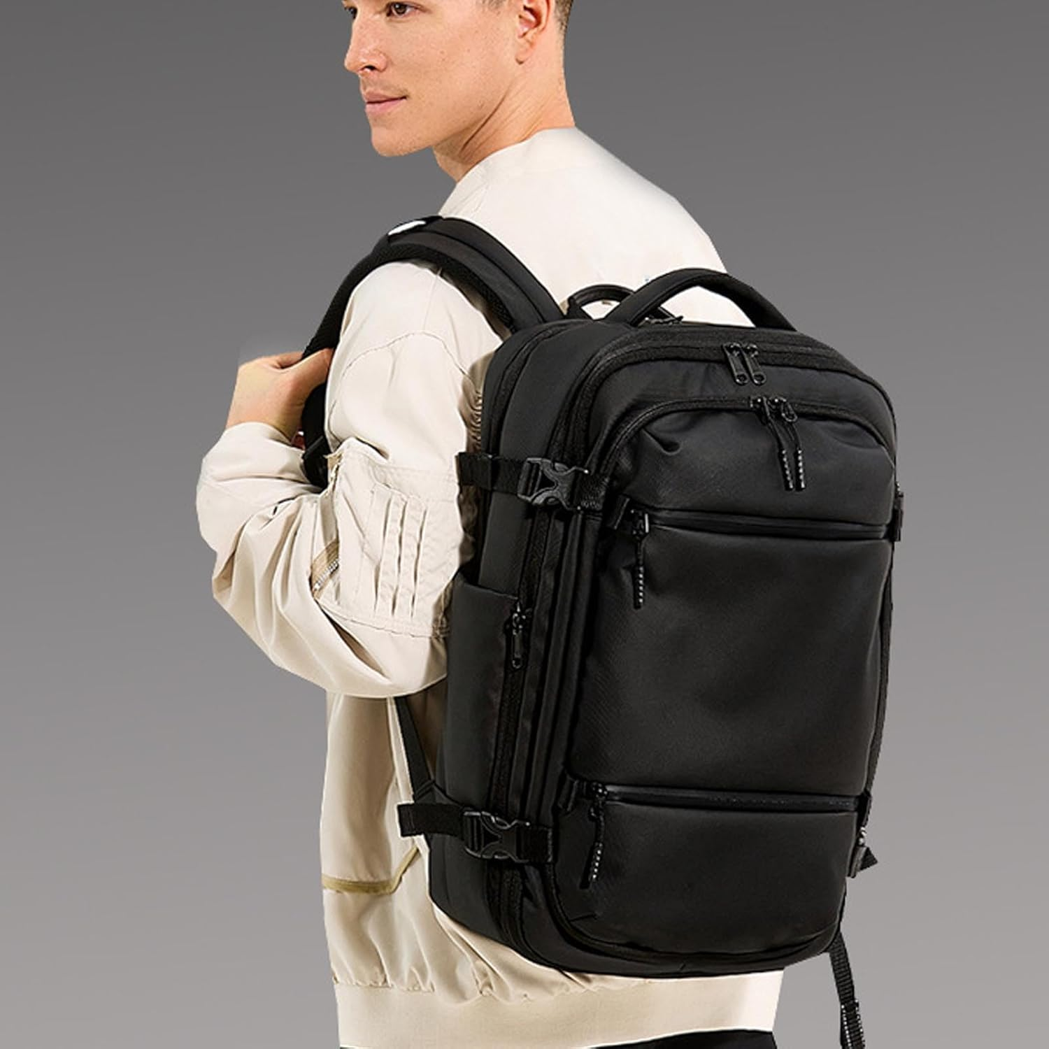 Vacuum Backpack, Water Expandable Vacpack with Vacuum Compression 17 Inch Large Capacity, Business Back Pack, anti Theft Backpack for Travel image number 2