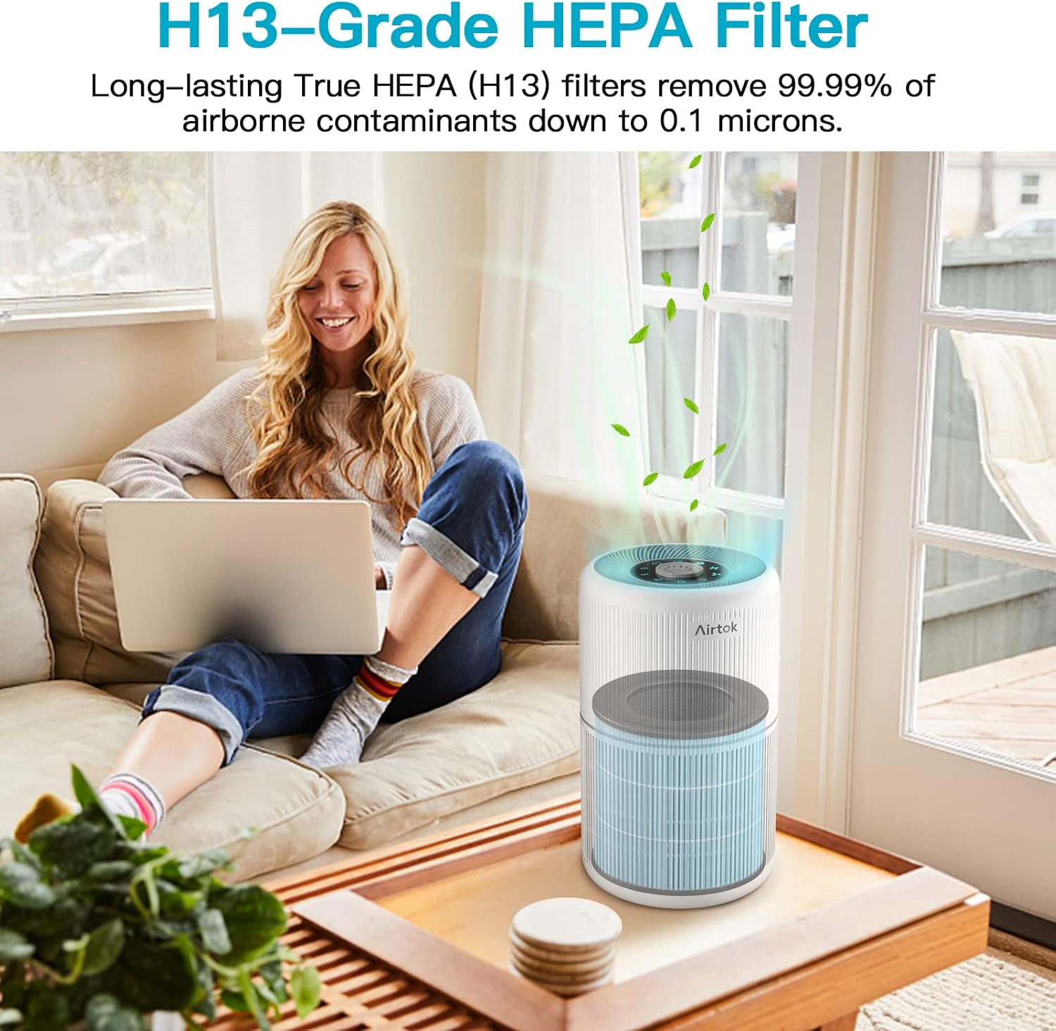 AIRTOK Air Purifier AP 0601 Replacement Filters 2-Pack, H13 True HEPA Filter, Activated Carbon Filter and More,2022 Upgrade image number 5