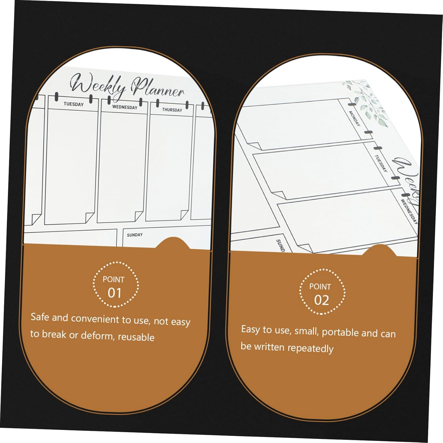 NUOBESTY Erasable Week Planner Wall Hanging Acrylic Memo Board Undated Planner White Hanging Cord 80Cm image number 1