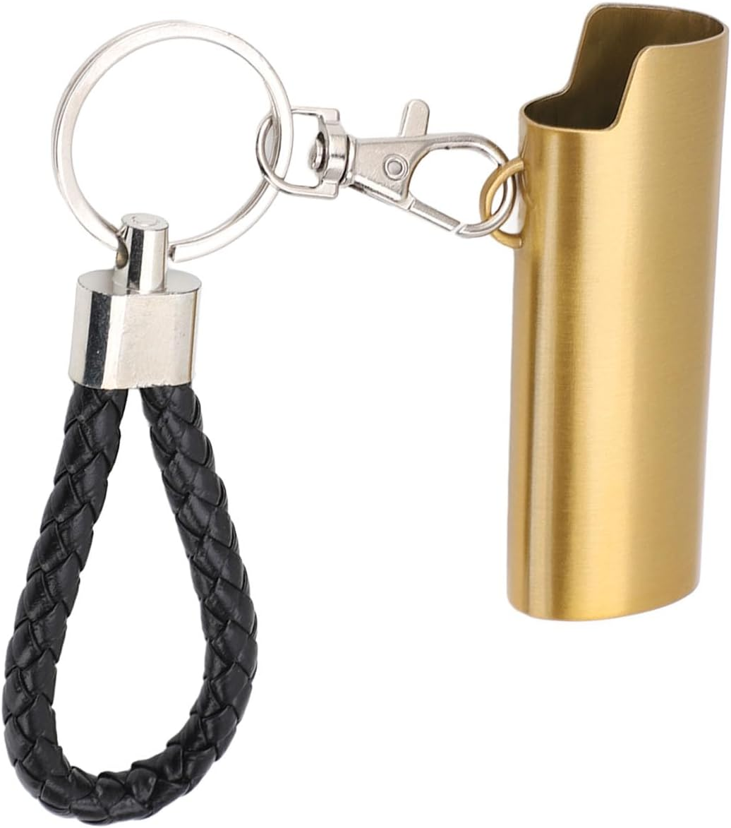 Lighter Cover Keychain, Lighter Holder Keychain anti Loss for Outdoor (Gold) image number 4