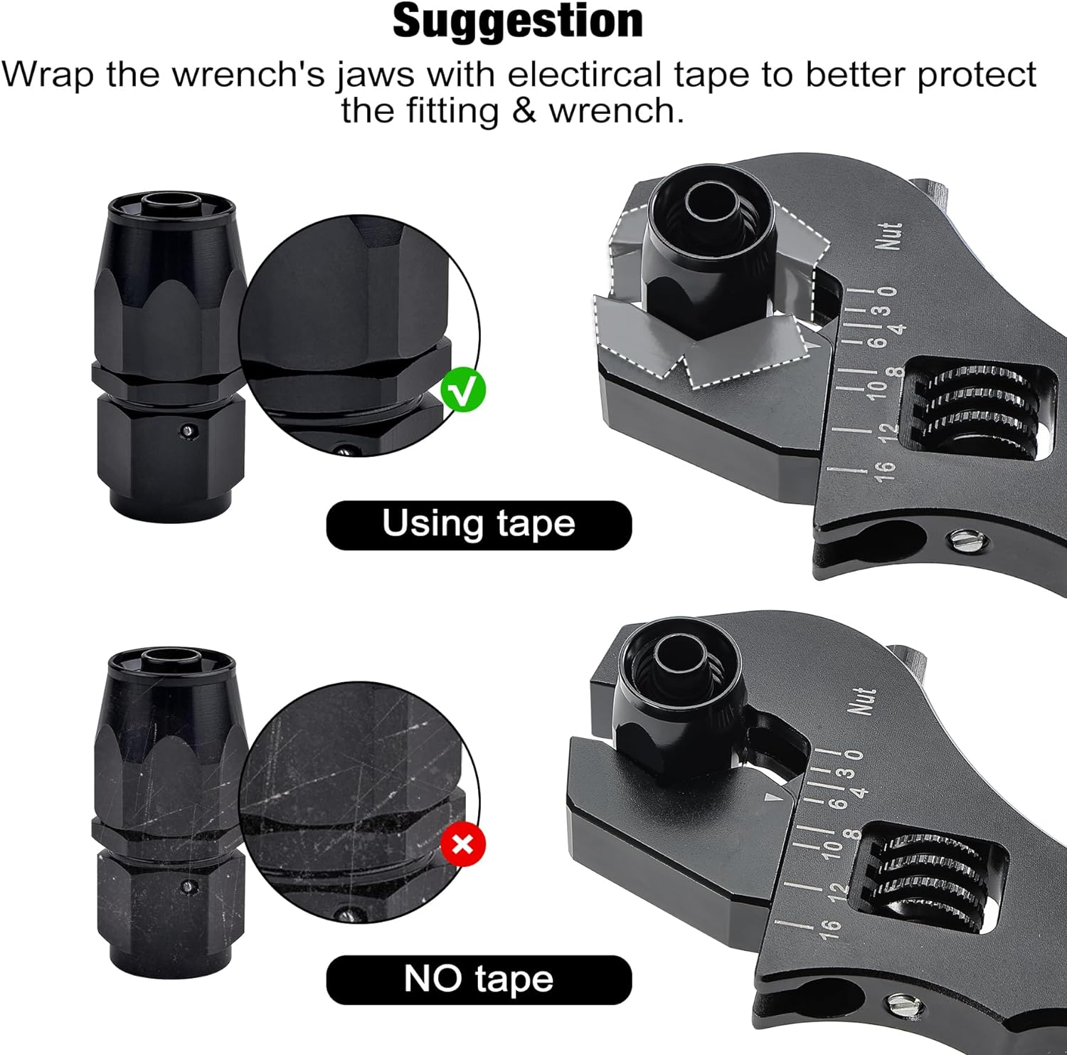 EVIL ENERGY an Hose Fitting Adjustable Wrench Spanner Lightweight Aluminum 3AN-16AN Black