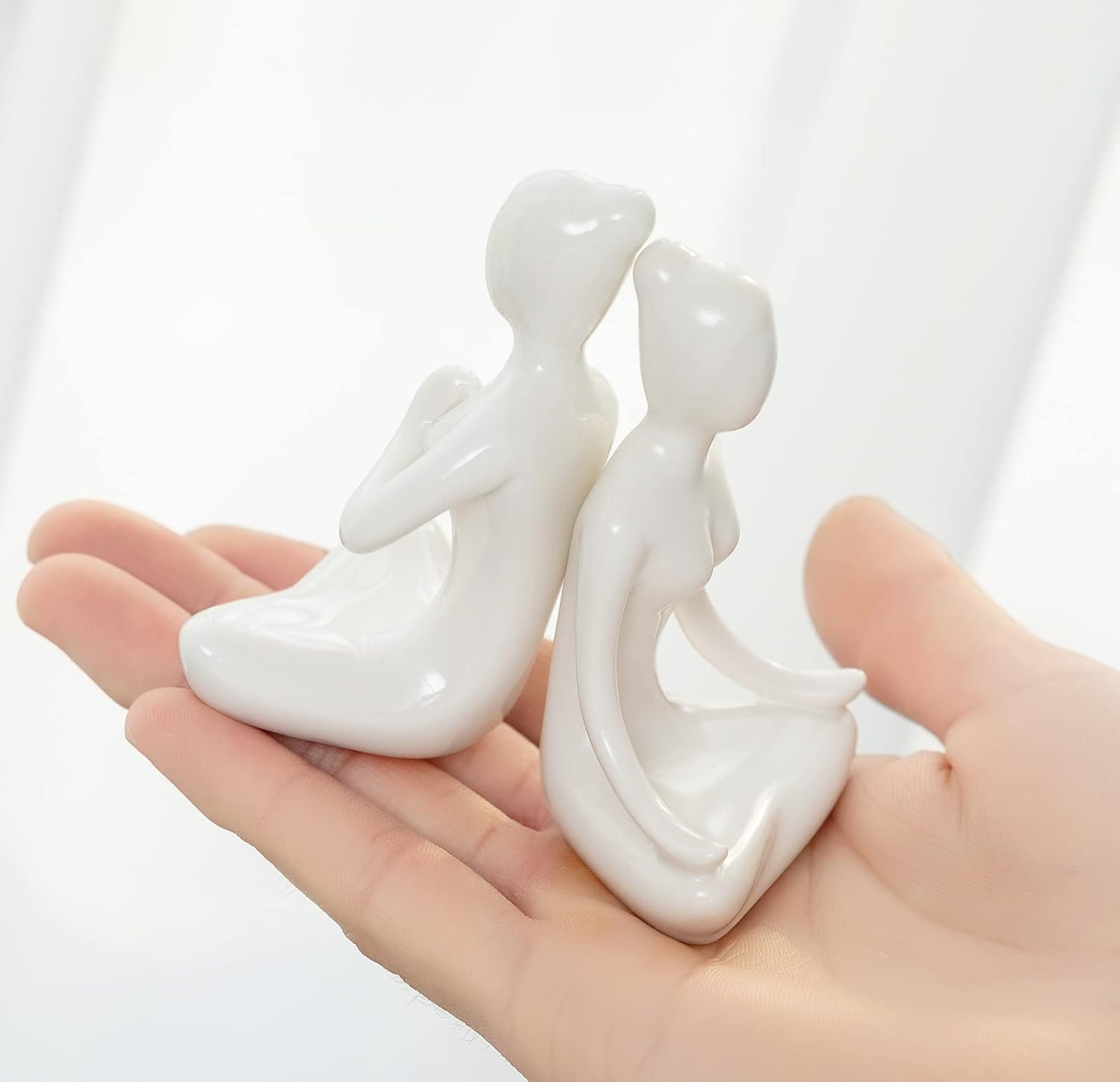 4Pcs Yoga Statues Women Zen Decor Figurines Meditation Table Decoration Sculpture Spiritual Accents Shelf Decorations for Home Living Room Bedroom Office White - White image number 4