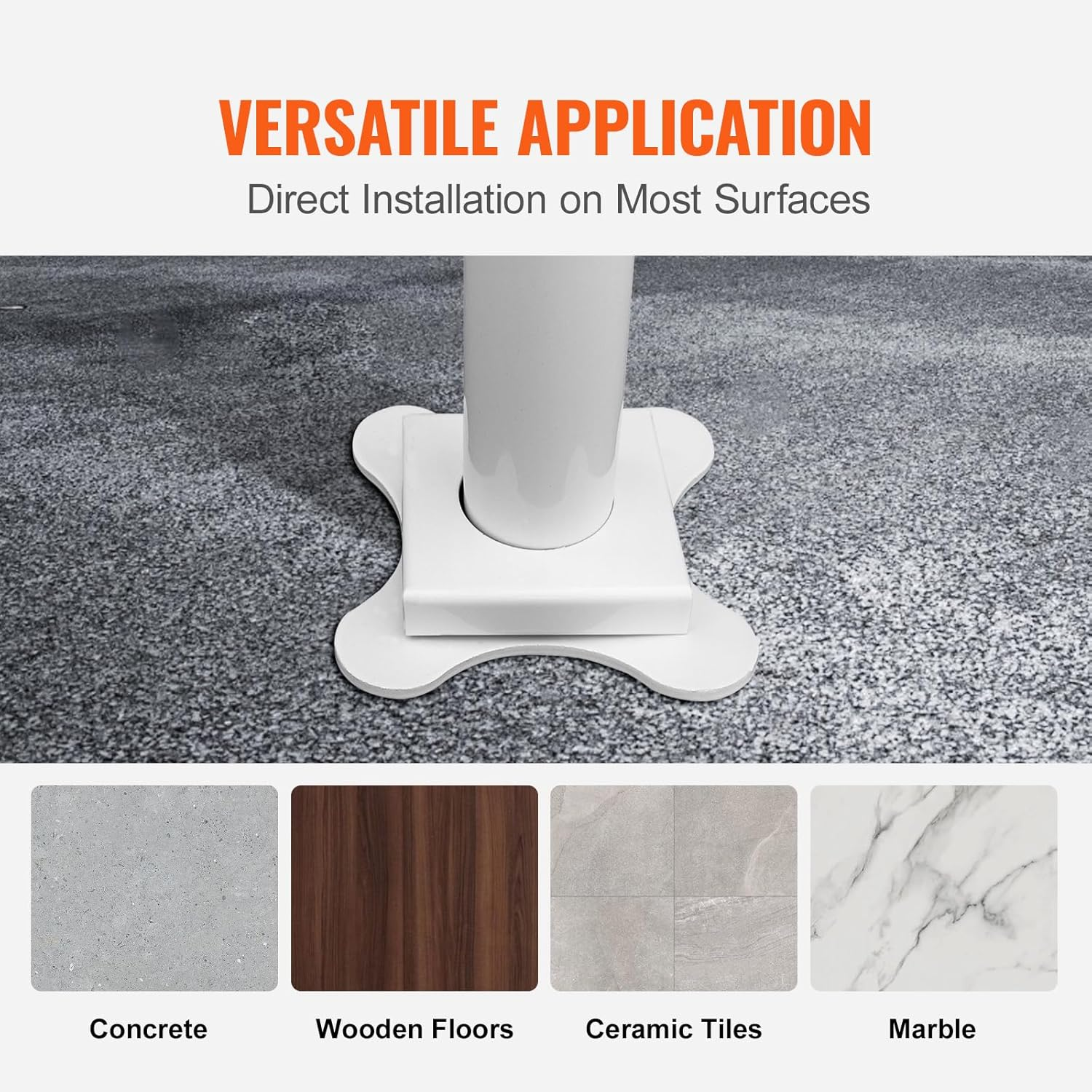 Vevor Outdoor Stair Railing Kit, 4 FT Handrails 45295 Steps, Adjustable Angle White Aluminum Stair Hand Rail for the Elderly, Handrails for Outdoor Steps - Amazon.Com image number 1