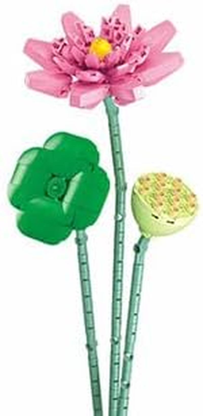 Stuban Building Block Flower Set, Creative Life Bricks, Pink Sunflower with Green Stem and Vase, 40.6 Cm, M38-B1101-06 image number 1