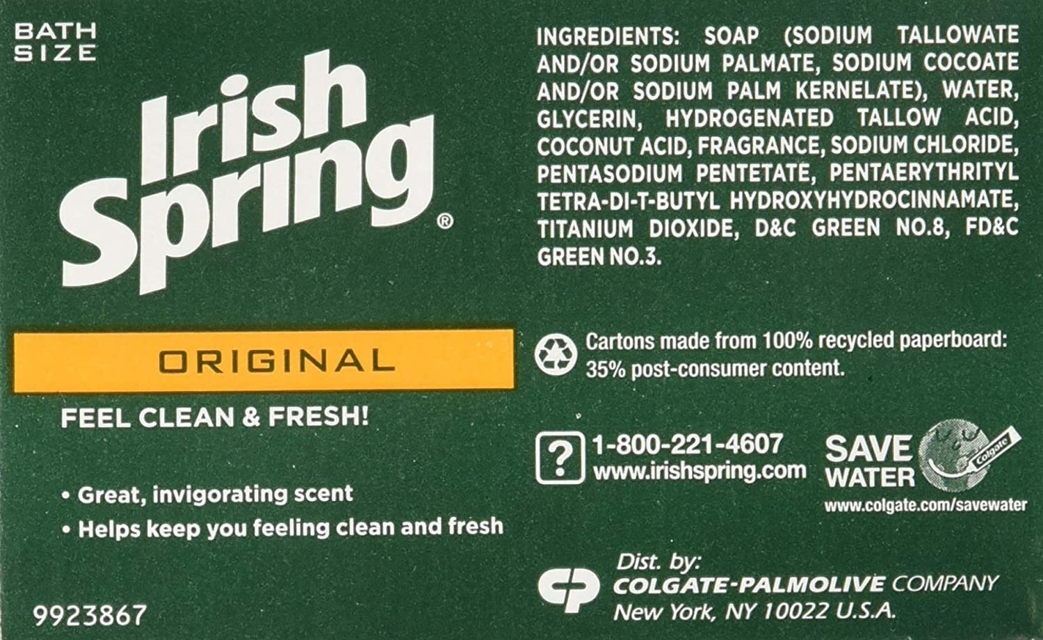 Irish Spring Original Deodorant Bar Soap, 3.20 Oz Bars, 2 Ea image number 6