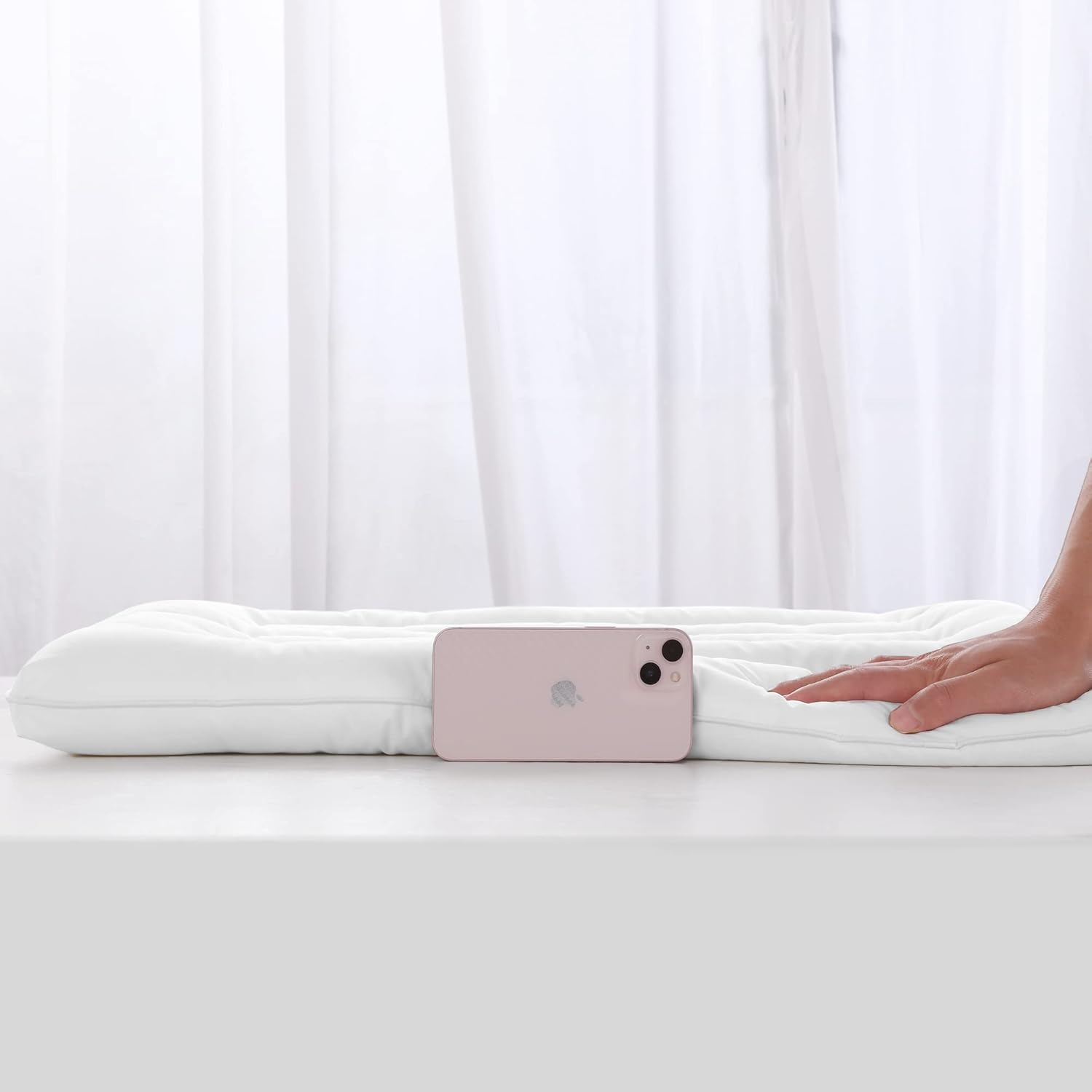 HOMBYS Ultra Thin Flat Pillow for Sleeping, 2.5 Inch Thick High Support Stomach Sleeping Pillow, Slim Bed Pillow, Thin Pillow for Back Sleeper-Standard Size 18X26, Machine Washable