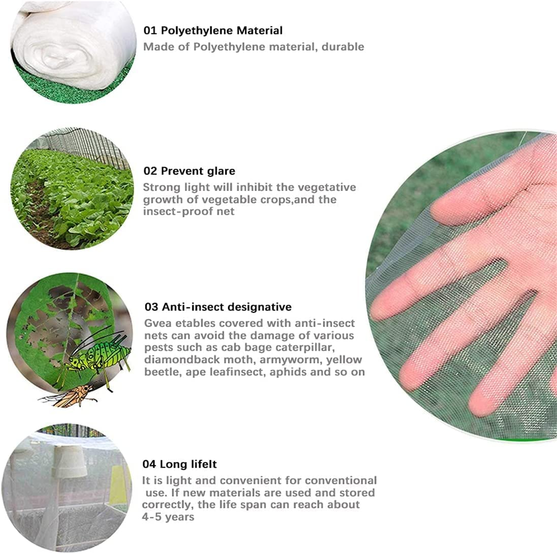 Garden Netting, Ultra Fine Garden Mesh Netting, Greenhouse Protection Net, Reusable Plant Covers for Protect Vegetables Fruits Plant Flower Crop Screen Barrier Net Row Covers, 8.2 X 20Ft image number 3