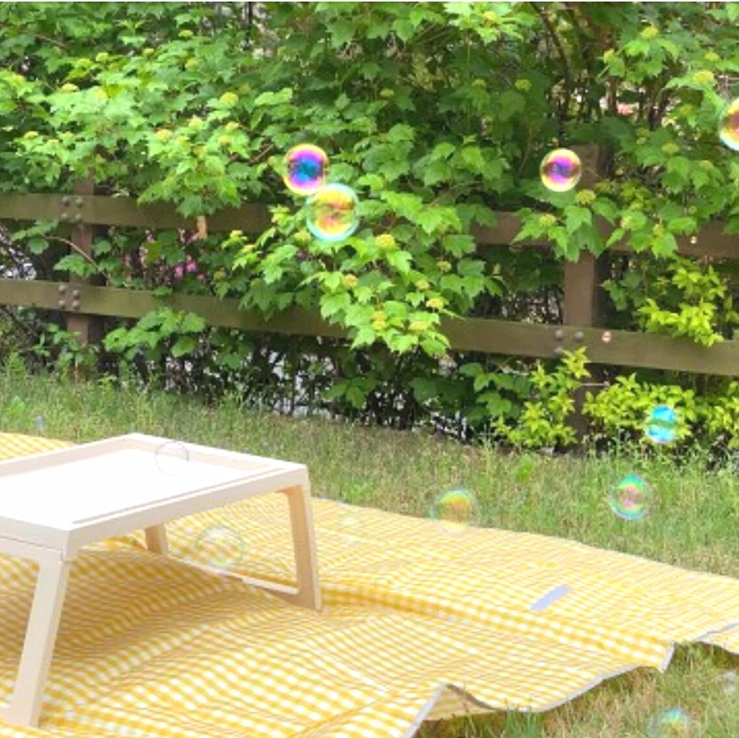 ESLA Picnic Blanket, Waterproof Foldable, in Large 80X60In and Extra Large 80X80In, Cute Gingham Picnic Blanket, Portable Compact Beach Blanket, Oversized XL Outdoor Mat Yellow image number 7