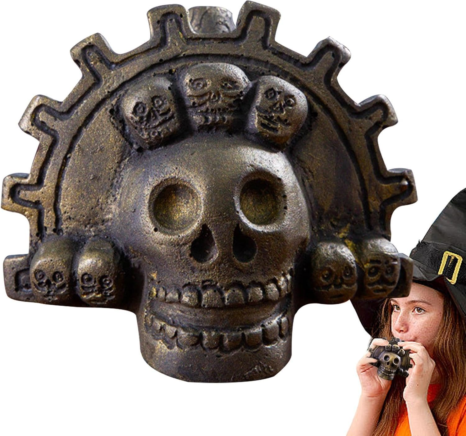Aztec Death Whistle, Loud Skull Whistle, Authentic Death Whistle, Loudest Whistle Skull, Aztec Whistle Loud Sound, Skull Shaped Whistle, Unique Sound Whistle, Ancient Aztec Whistle image number 6